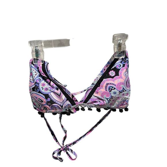 Black and pink paisley print string bikini size medium - Picture 7 of 9